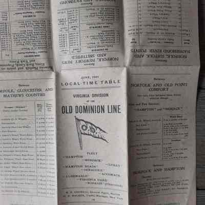 Old Dominion Line, Virginia Division Timetable of June 1901