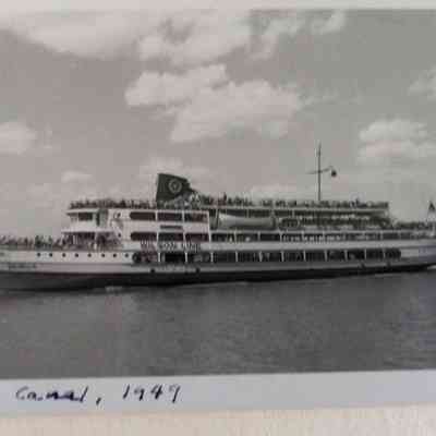 Bay Bell in Delaware and Chesapeake (D&C) Canal in 1949.: Postcard addressed to H. Graham Wood.