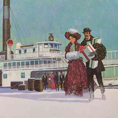 Steamer Pocahontas Christmas Card