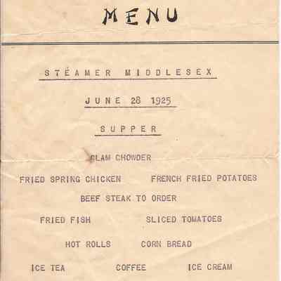 Middlesex Menu