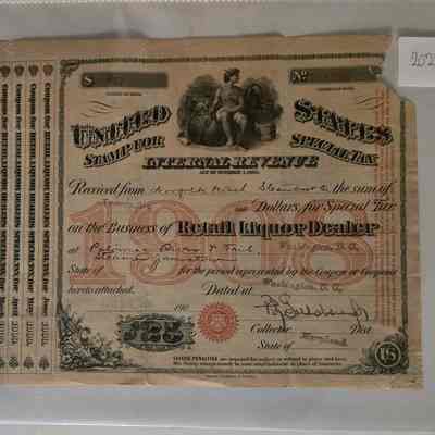 Liquor Tax Certificate and Coupons
