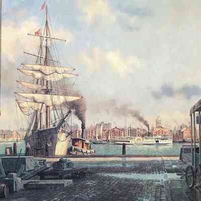 John Barber print of Westmoreland in Annapolis Harbor.