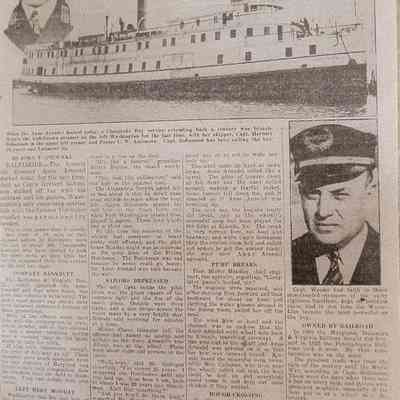 Newspaper Article "Anne Arundel Makes her Last Cruise, Breaking D.C.'s Historic Water Lik with Tidewater Country"