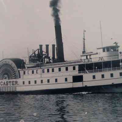 Slight oblique angle, close-up shot of starboard and bow.