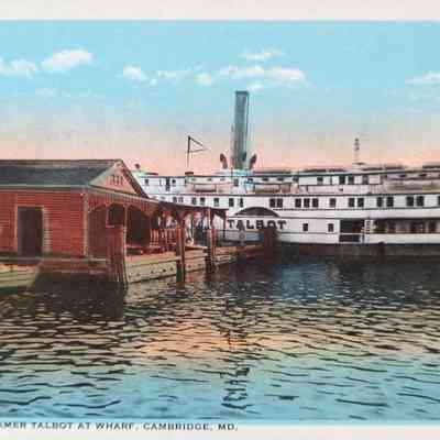 Post card. Talbot at Cambridge wharf. Reverse side of card is not written on.