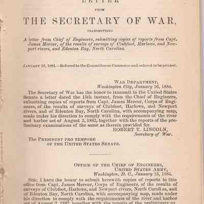 Letter from the Secretary of War