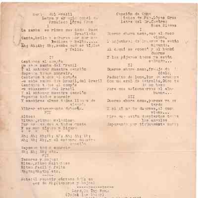 Conjunto de canciones (Zamba de Brazil, Canción de cuna, Lord, to thy name)