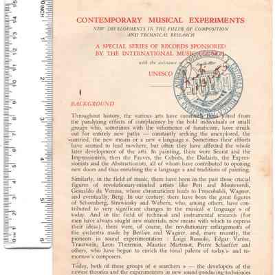 Contemporary Musical Experiments