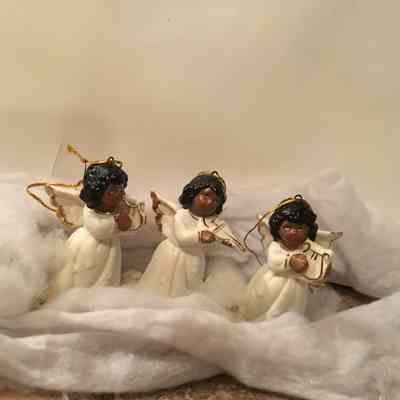 Three Porcelain Angel Ornaments