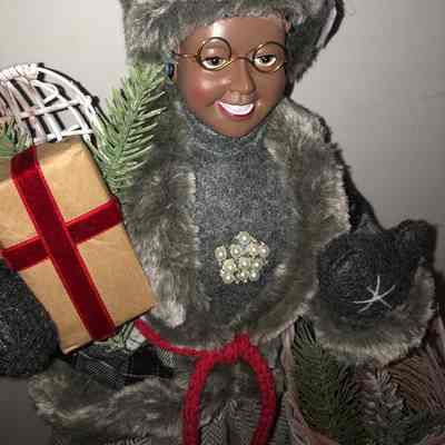 Gray fox Ms. Claus
