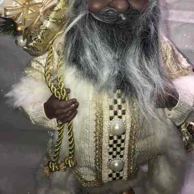 Gold and white Santa