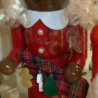 Nutcracker Christmas Decorations Mrs. Clause Plaid