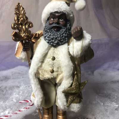 Gold Staff & Star Santa