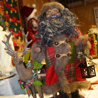 Gray-bearded Santa on deer