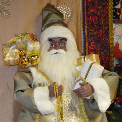 36” Santa with gold cords