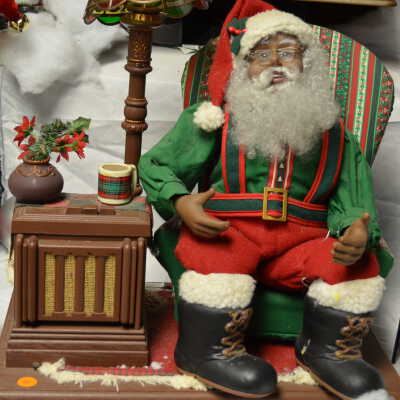 Storyteller Santa with Tiffany lamp