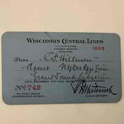1899 Wisconsin Central Lines pass