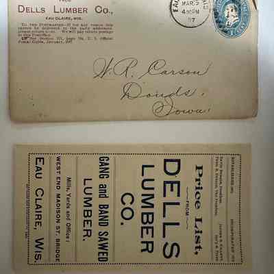 Dells lumber co 1897 price list
