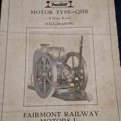1923 Fairmont motor QHB 6HP spare parts.