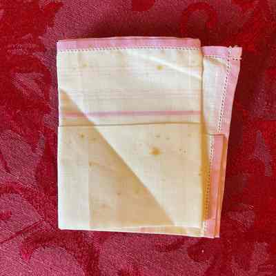 White and Pink Handkerchief