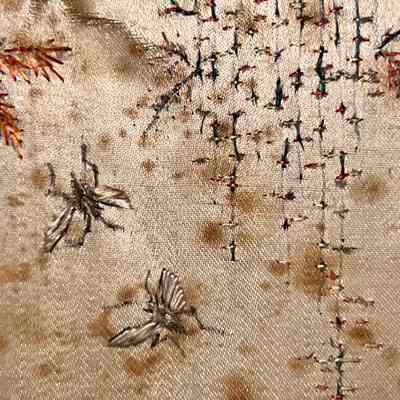 Embroidery detail, crickets