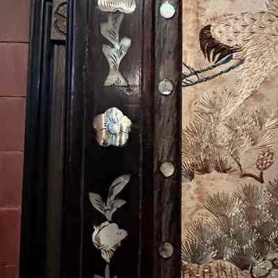 Detail of mother of pearl cherry blossom