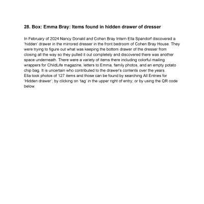 28. Emma B.Cohen: Hidden Drawer of dresser