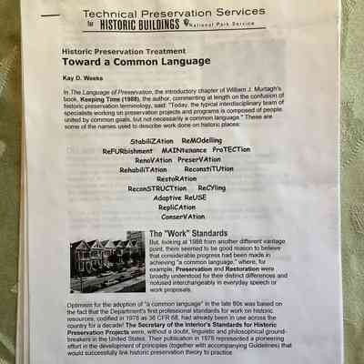 Technical Preservation Services for HISTORIC BUILDINGS