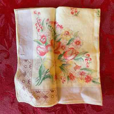 Pink Floral Handkerchief