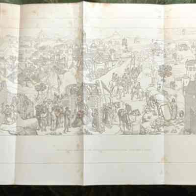 Front flyleaf: Front flyleaf folds out to multi-page image