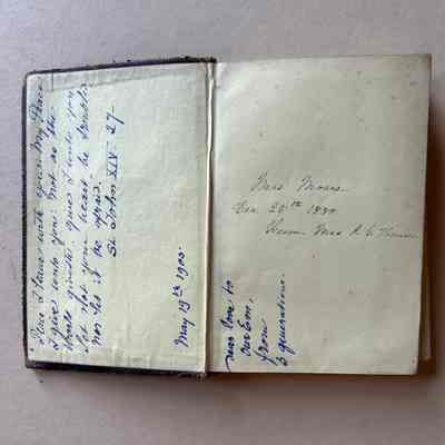 Inscription in 'Imitation of Christ' book