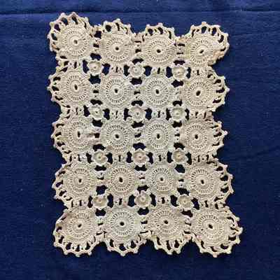 Crocheted rectangular textile