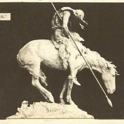 End of the Trail. Sculpture by James Earle Fraser: A plaster Copy was exhibited at the Exhibition won a gold medal