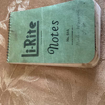 Personal hand-written recipe notebook.