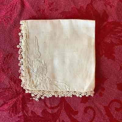 White Textured Handkerchief