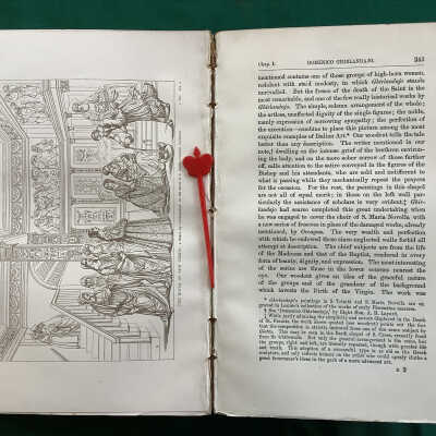Cocktail pick used as bookmark on page 243