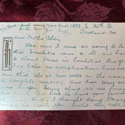 Letter to Emma from her Friend in Oregon