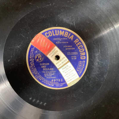 Columbia record Mon Coeur S’Ouvre A Ta Voix - Jeanne Gordon