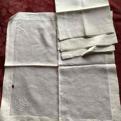 Four monogrammed “A” handkerchiefs