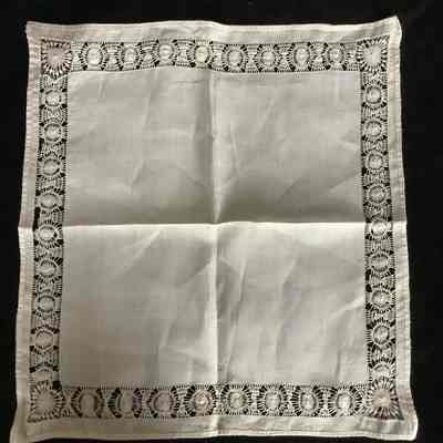 Lace and cotton handkerchief