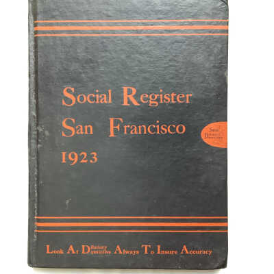 Social Register San Francisco 1923