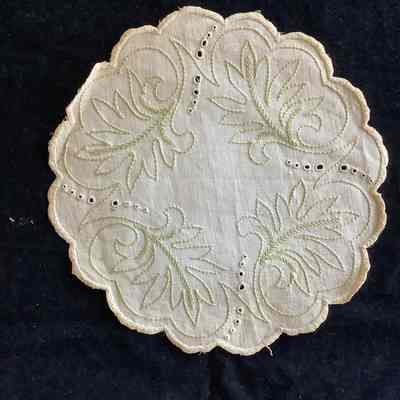Embroidered cotton circle