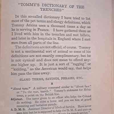 "Tommy's Dictionary of the Trenches"