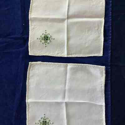 Two finely embroidered handkerchiefs