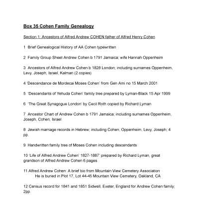 35. Cohen Family Genealogy