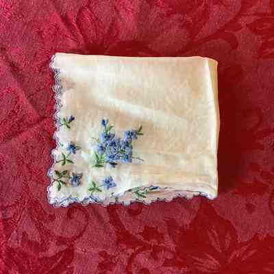 Blue Floral Handkerchief