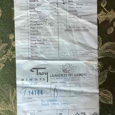 Dry Cleaners note