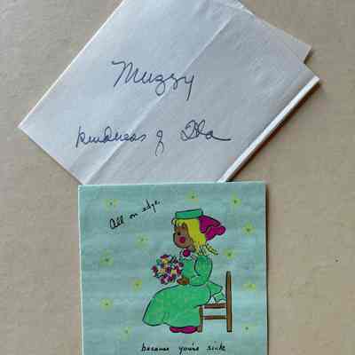 Hand made card from Emelita ('Ita') to her mother Emma. Emelita is the artist.