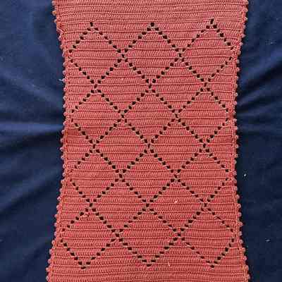Red crochet piece