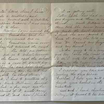 Emilie G Cohen to her son Alfred H Cohen re: his spelling page 2/2: AH Cohen was attending Brewer's Academy boarding school in San Mateo